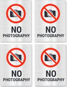 Mindcraftz No Photography Sign Board Silver color Sticker Pack of four ...