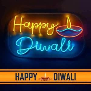 KUMAR TRADERS Happy Diwali Neon Sign with Diya Night Lamp Price in ...