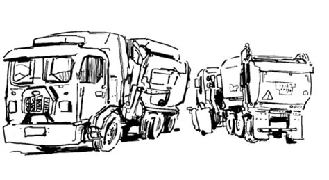 Garbage Truck Coloring Page » Turkau