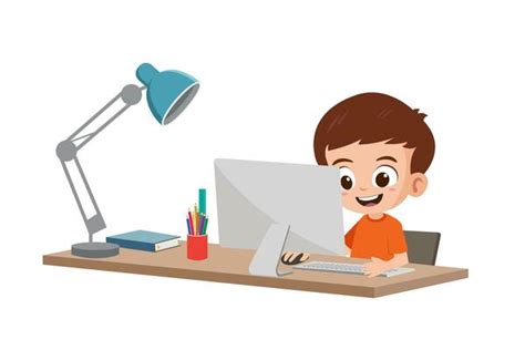 Boy Using Computer Drawing 的图像结果