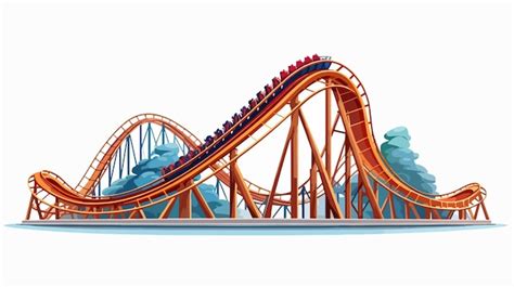 Thrilling roller coaster track on white background illustration ...
