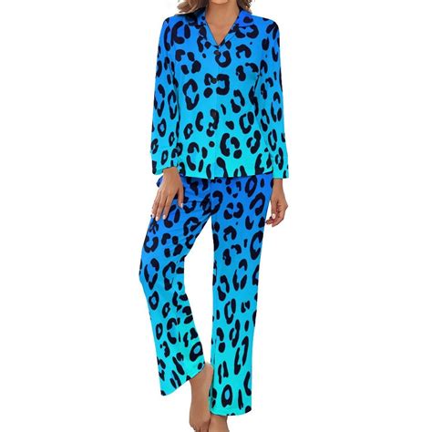 Animal Cheetah Print Pajamas Woman Vintage Pajamas Set 2 Piece Long ...