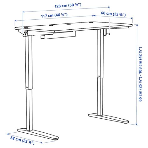 RELATERA desk combination sit/stand, white/light grey-green, 117x60 cm ...