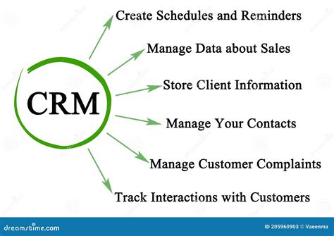 Functions of Client Relationship Management Stock Illustration - Illustration of commerce ...