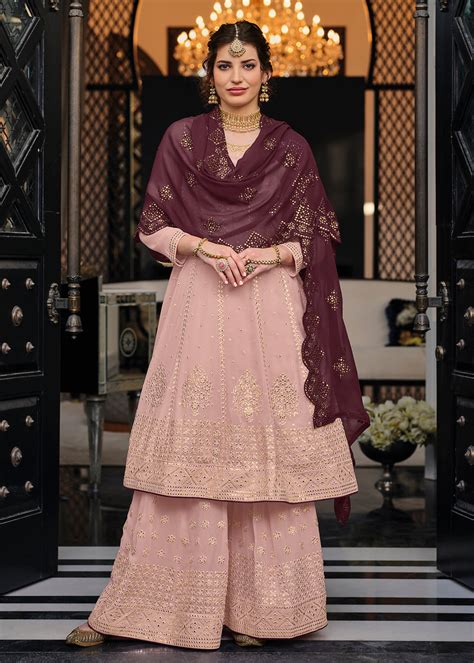 Buy Punjabi Wedding Palazzo Suit - Punjabi Style Intricate Pink Suit ...