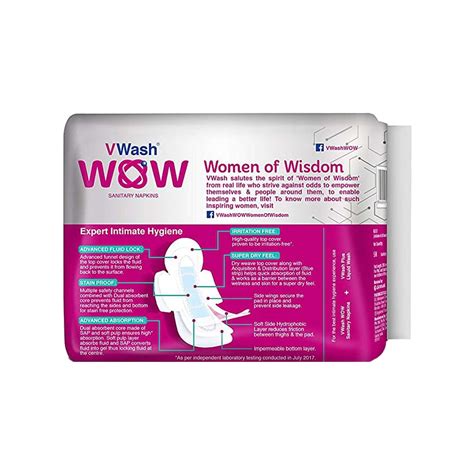 Buy VWASH WOW MAXI SIZE L SANITARY PADS PACK OF 30 (PACKS OF 6X5 ...