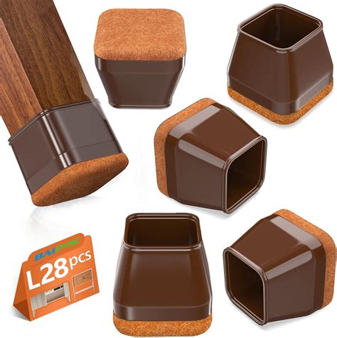 28Pcs Square Chair Leg Floor Protectors with Wrapped Felt Bottom ...