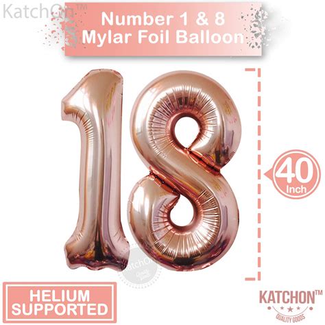 Buy Giant 40 Inch 18 Balloon Numbers - Rose Gold | 18th Birthday ...