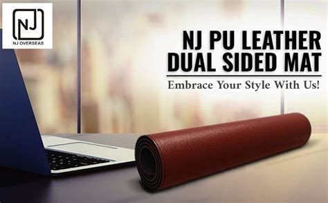 NJ PU Leather Dual-Sided Non Slip Extended Gaming Waterproof Blotter ...