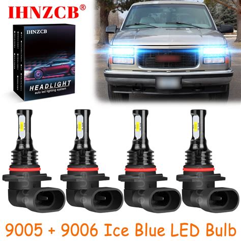 IHNZCB 9005+9006 for Gmc K1500 K2500 Suburban Ice Blue Led Headlights ...