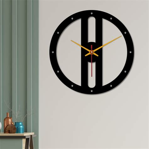 Wooden Look Round Shape Wall Clock – Homcraft