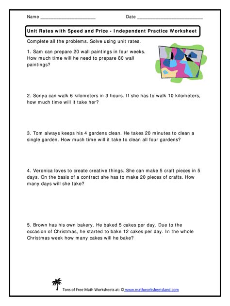Unit Rates Worksheet - Fill Online, Printable, Fillable, Blank | pdfFiller