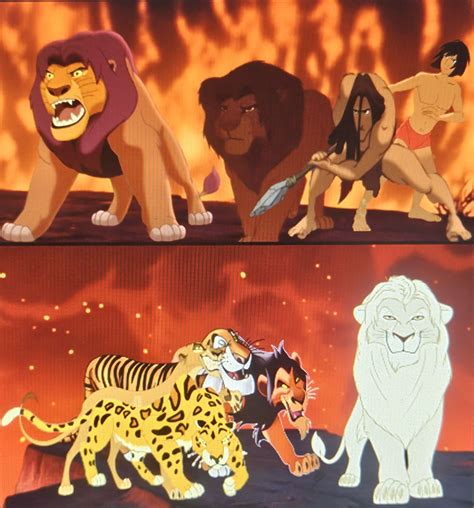 Simba, Mufasa, Tarzan, and Mowgli vs. Scar, Kiros, Zira, Sabor, and ...