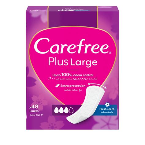 Buy Carefree Panty Liners, Plus Large, Fresh Scent, Pack of 48 Online ...