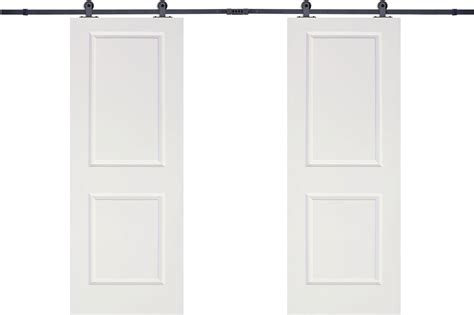 Buy TMS 12FT Black Sliding Door Hardware Set w/2x30 Wide White Primed ...