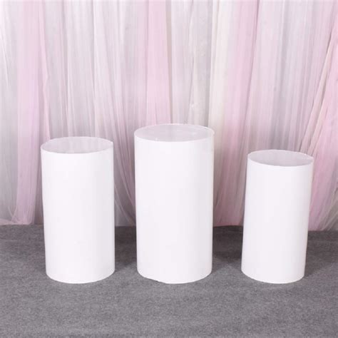 Buy NAXILAI Plinths White Acrylic Round Cylinder Plinth Stands Display ...