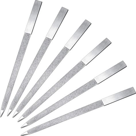 Amazon.com : Mudder 6 Pieces Diamond Nail File Stainless Steel Double ...
