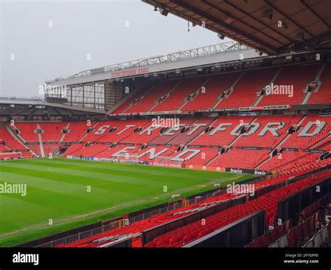 Inside Old Trafford Stadium showing the Stretford End Stand, Manchester United FC, Old Trafford ...