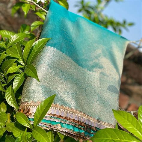 Buy Aqua Green Janhvi Kapoor Inspired Tissue Silk Saree – Unique ...