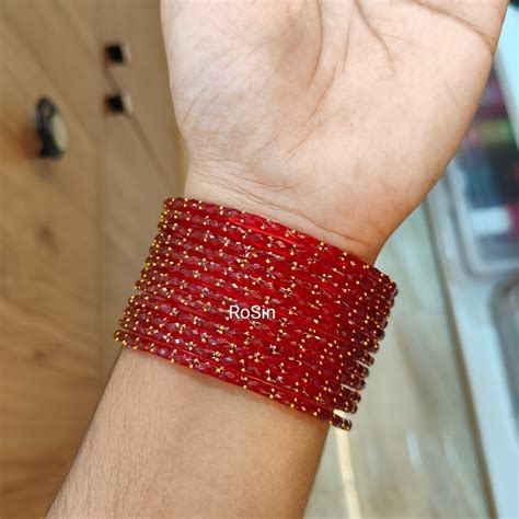 2.10 size OG raindrop glass bangles – Rosin