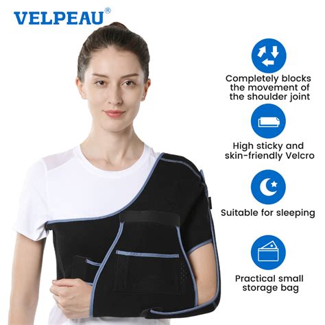 VELPEAU Arm Sling Shoulder Brace for Men Women Immobilizer for Injury Support Pain Relief for AC ...