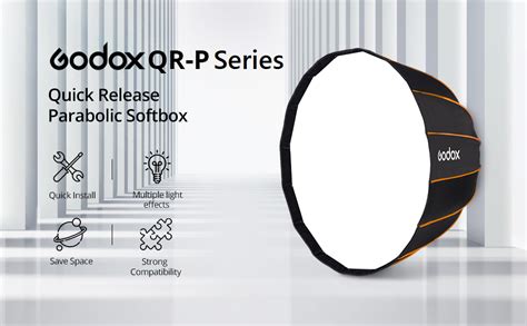 GODOX P90 Parabolic Softbox with Bowens Mount, Black, QR-P90 : Amazon ...