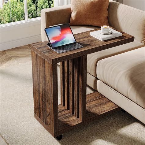 Tribesigns C-Shaped End Table, 2-Tier Side Table for Couch and Bed ...