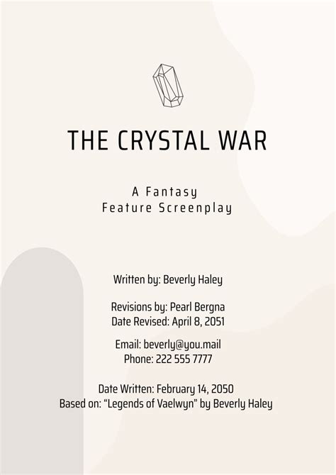 Free Screenplay Cover Page Templates to Edit Online