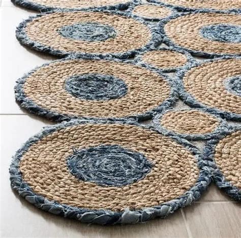 Denim/Jeans With Jute Handmade Braided Rugs| Blue Denim Area Rug|Avion ...