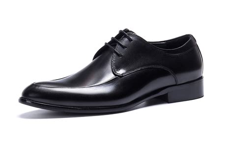 Santimon Black Dress Shoes for Men Sleek Pointed Toe Lace-up Derby ...
