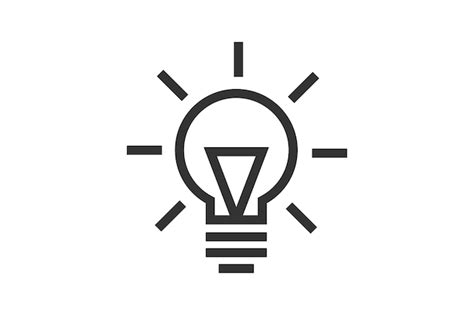 Ikona żarówki elektrycznej Symbol lampy elektrycznej Symbol oświetlenia ...