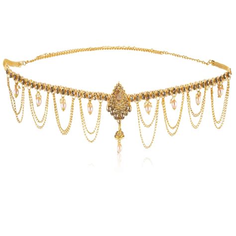 Buy WomenSky Traditional Gold Polished Brass Kamarband for Women at ...