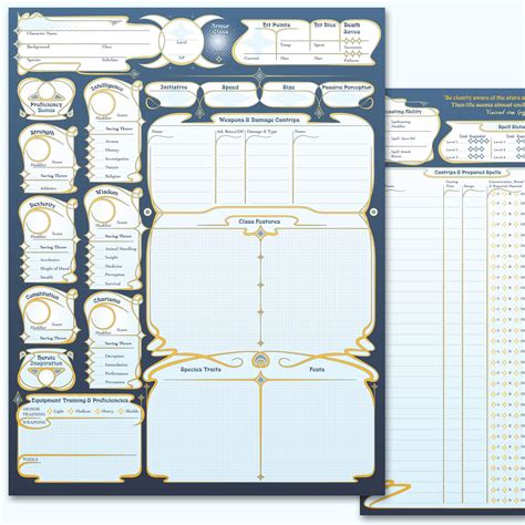 2024 Dnd Custom Character Sheet for Dungeons and Dragons, Dnd One ...