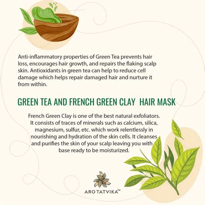 GREEN TEA AND FRENCH GREEN CLAY HAIR MASK (for dry and damaged hair ...