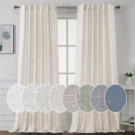 Amazon.com: H.VERSAILTEX Natural Linen Curtains 96 inches Long for ...