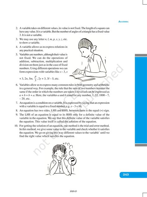 Algebra - NCERT Book of Class 6 Mathematics