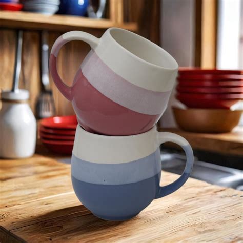 Buy U & U UNIQUE UTILITIES Large Ceramic Coffee Mugs Set of 2 (450 ML ...