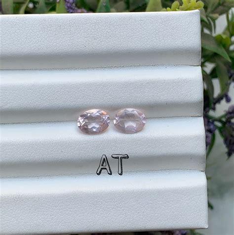 Buy Natural Rose Quartz, Top Class Vintage Oval Cut Gemstone Pair ...
