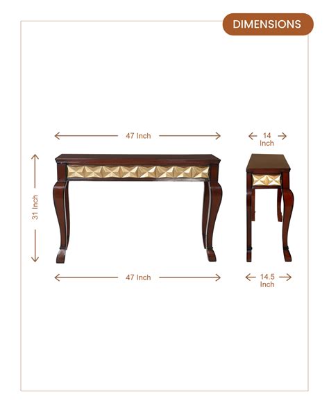 Ziri Brown Gold Solid Wood Console Table – DZYN Furnitures