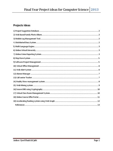 Final Year Project Ideas For Computer Science | Download Free PDF ...