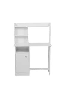 YOVA Interior Wooden Study Table with Hutch & Bottom Storage - Office ...