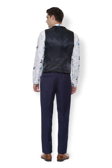 Buy Men Navy Textured Slim Fit Formal Three Piece Suit Online - 411469 ...