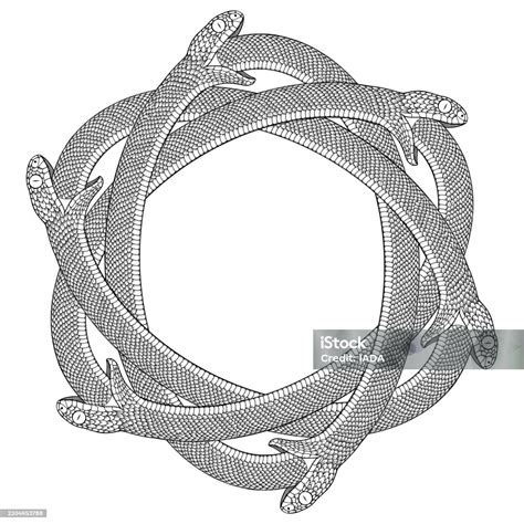 Illustration Of Intertwined Ouroboros Stock Illustration - Download ...