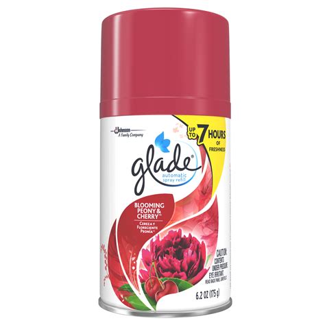 Glade Automatic Spray Air Freshener Refill, Blooming Peony & Cherry, 6. ...
