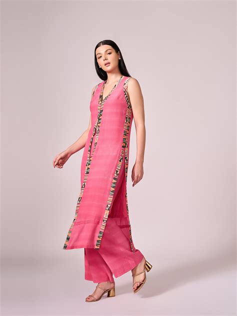 Fuchsia pink kurta set – koswi