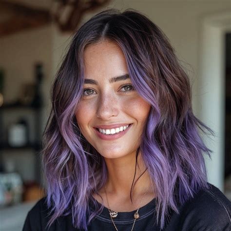 Pin on hair love in 2024 | Purple underneath hair, Purple highlights ...