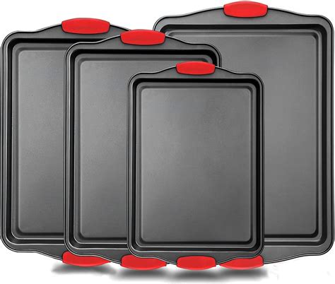 Amazon.com: MARIWEI Non-Stick Baking Sheets Set of 3, Deluxe Black Non ...