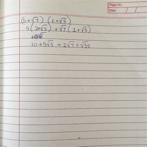 simplify (5+√7)(2+√5) - Brainly.in