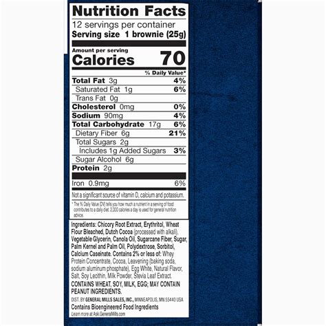 Fiber Bars Nutrition Facts at Peter Price blog