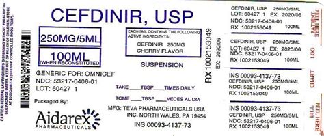 Cefdinir: Package Insert - Drugs.com